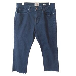 Frame dark-wash frayed hem denim‎ blue men's jeans size 34